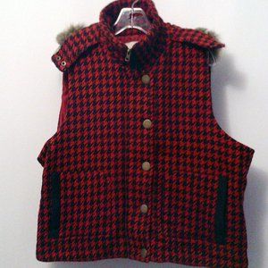 Women's Red Plaid Puffer Vest from Bs Closet